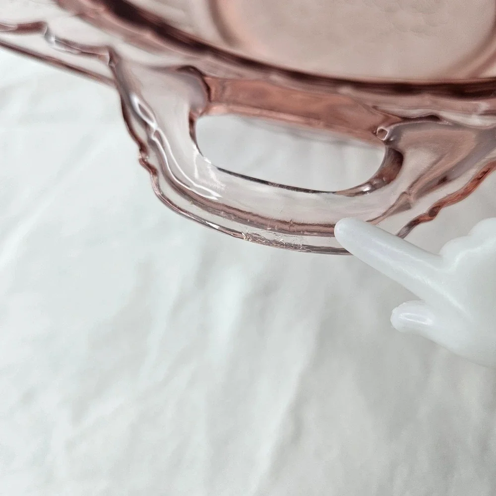 Federal Glass Rose Mayfair Pattern Pink Depression Glass Serving Bowls Set of 2‎